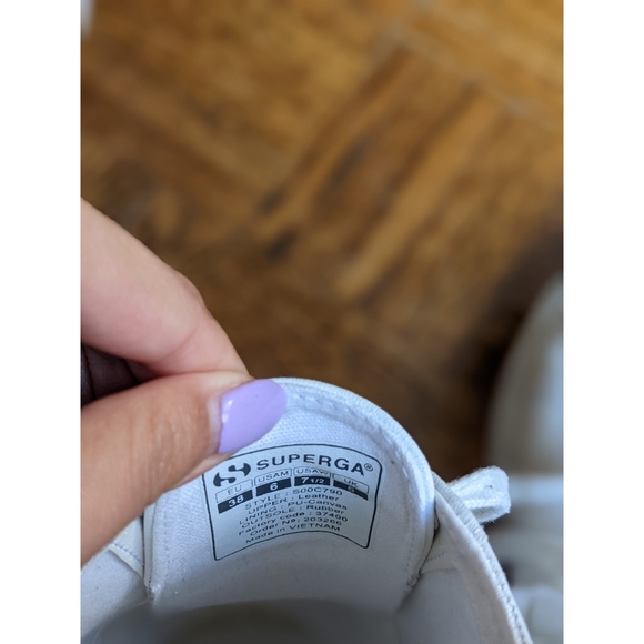 Superga white leather platform shoes, US size 7.5 - Picture 11 of 11